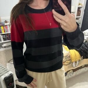 Color block Vintage Red & Black Sweater Hitch Hikers M